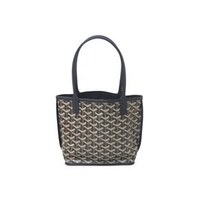GOYARD Ange Handbag Reversible Tote Bag Black Coated Canvas